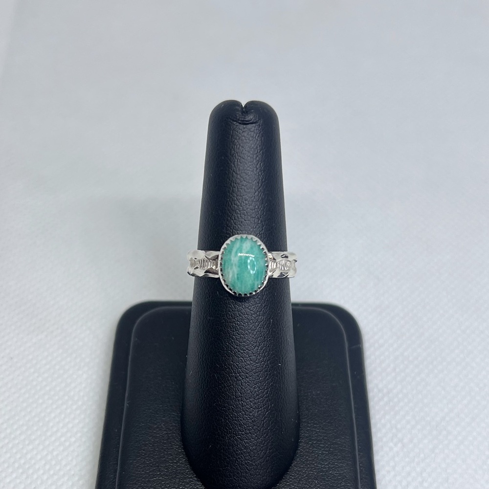 3Ct Amazonite Ring Handmade